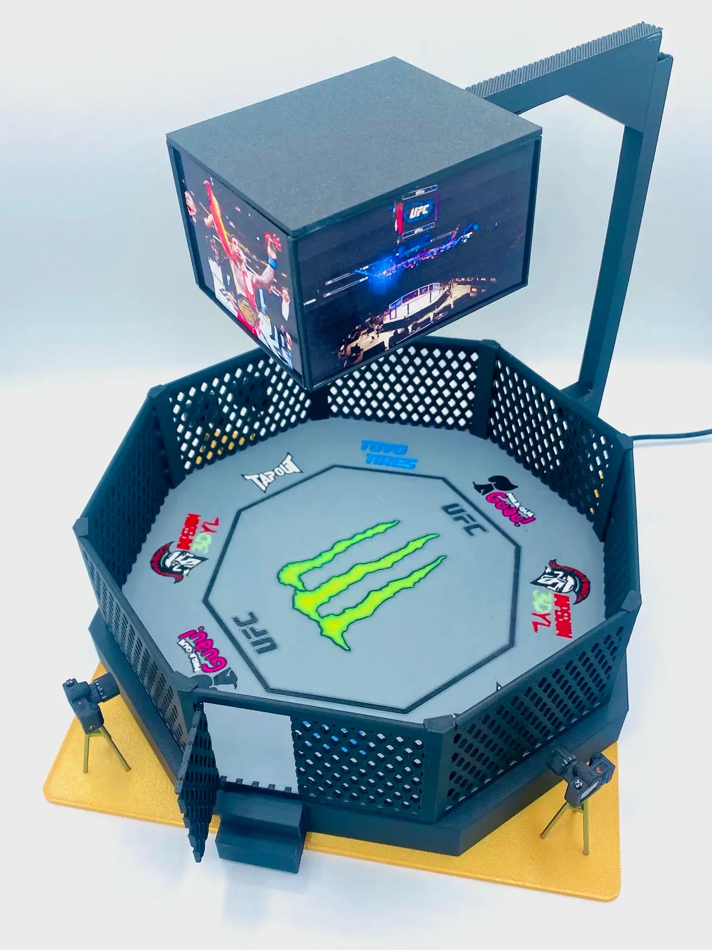 Octógono MMA personalizado con luz LED – mini ring UFC impreso en 3D para fans y coleccionistas
