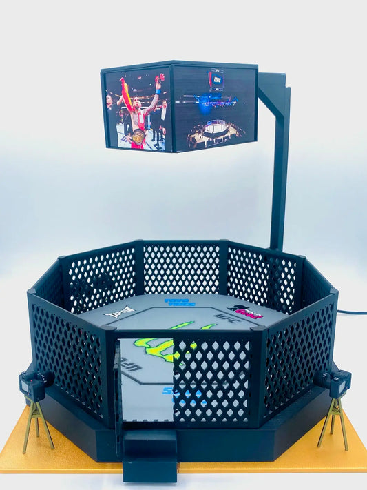 Octógono MMA personalizado con luz LED – mini ring UFC impreso en 3D para fans y coleccionistas